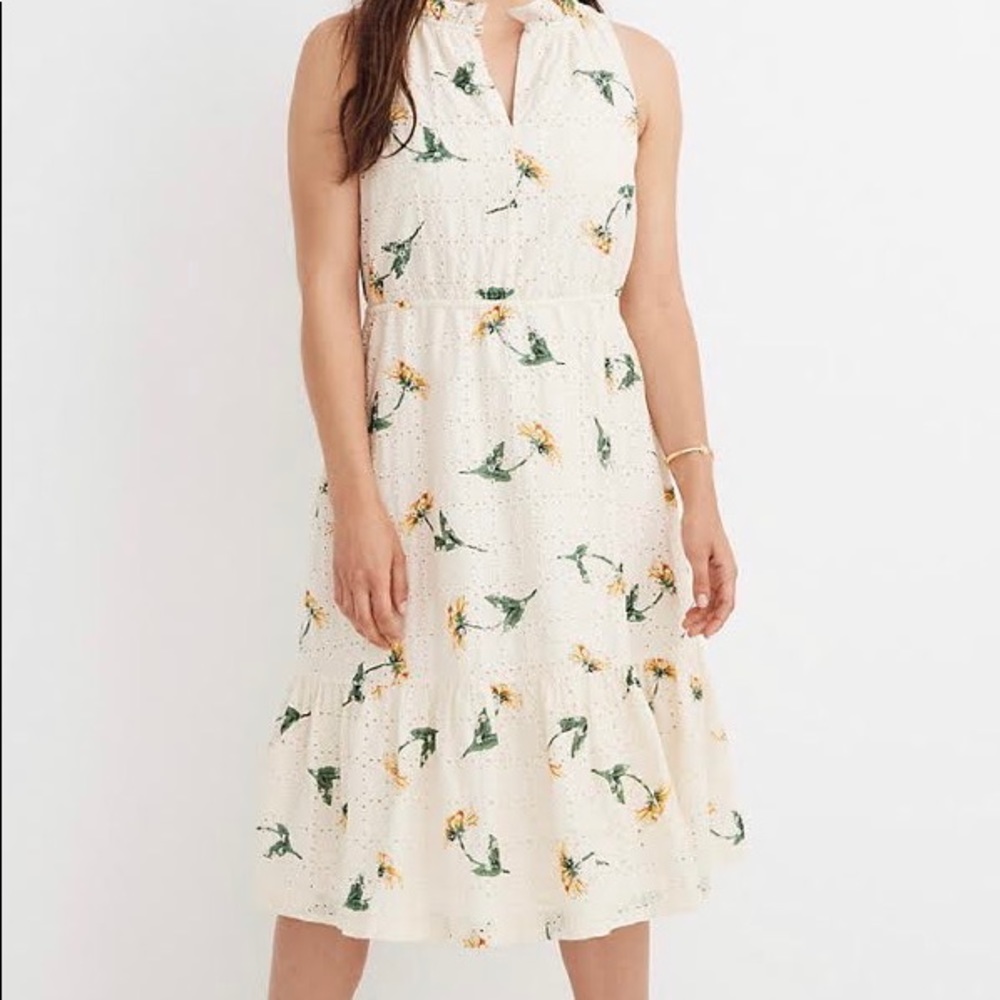 Madewell Eyelet Midi Dress Size Small